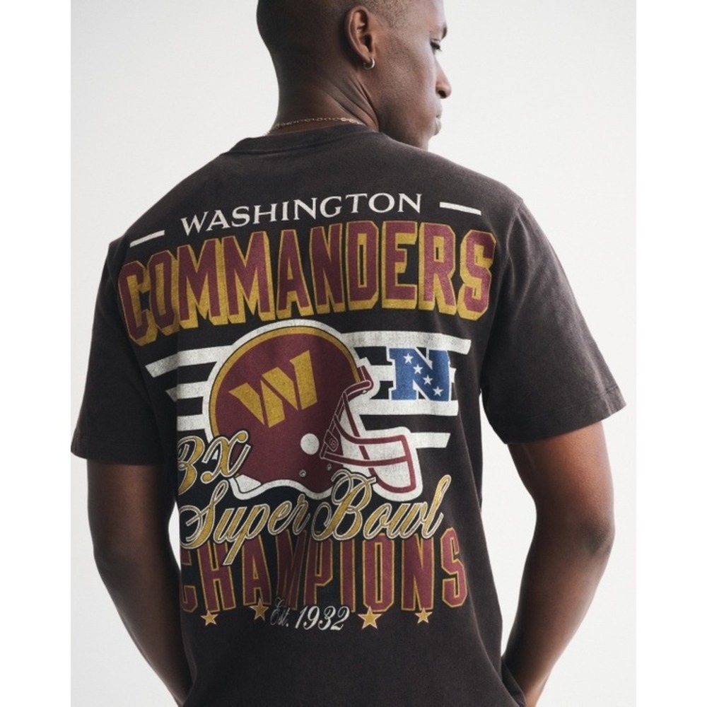 Abercrombie & Fitch NFL Washington Commanders Super Bowl Champions Tee Large NWT